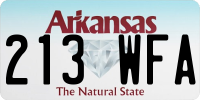 AR license plate 213WFA