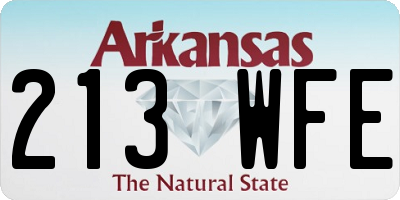 AR license plate 213WFE