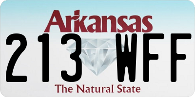 AR license plate 213WFF