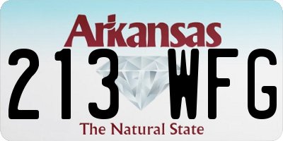 AR license plate 213WFG
