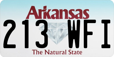 AR license plate 213WFI