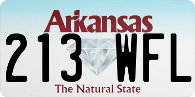 AR license plate 213WFL