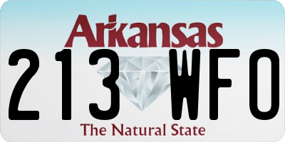 AR license plate 213WFO