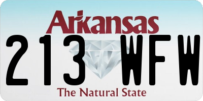 AR license plate 213WFW
