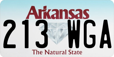 AR license plate 213WGA