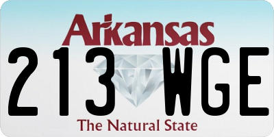 AR license plate 213WGE