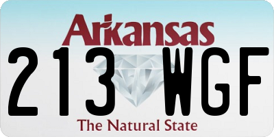 AR license plate 213WGF