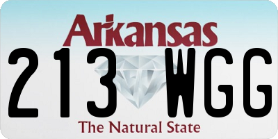 AR license plate 213WGG