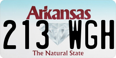 AR license plate 213WGH