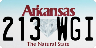 AR license plate 213WGI