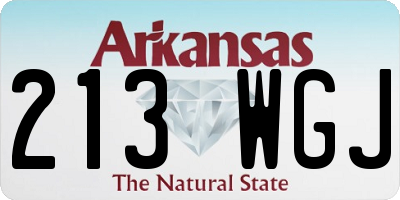 AR license plate 213WGJ