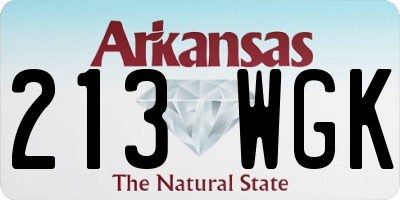 AR license plate 213WGK