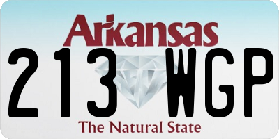 AR license plate 213WGP