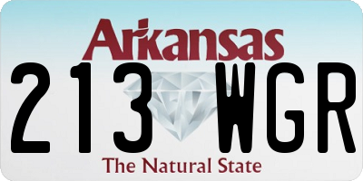 AR license plate 213WGR