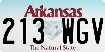 AR license plate 213WGV