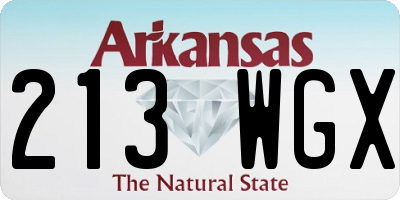 AR license plate 213WGX