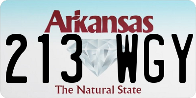 AR license plate 213WGY