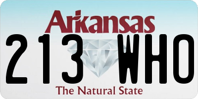 AR license plate 213WHO