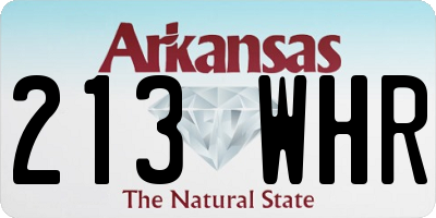 AR license plate 213WHR