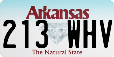 AR license plate 213WHV