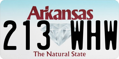 AR license plate 213WHW