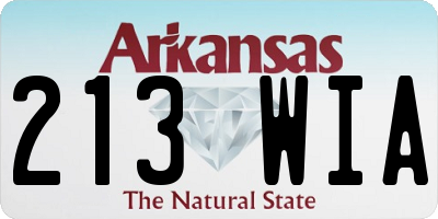 AR license plate 213WIA