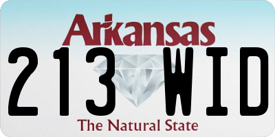 AR license plate 213WID