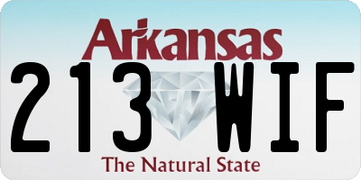 AR license plate 213WIF