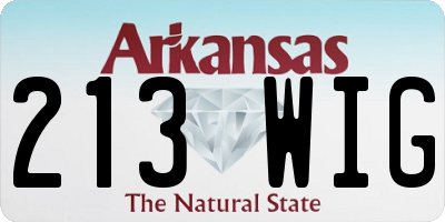 AR license plate 213WIG