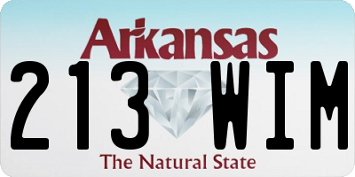 AR license plate 213WIM