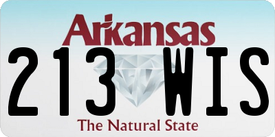 AR license plate 213WIS