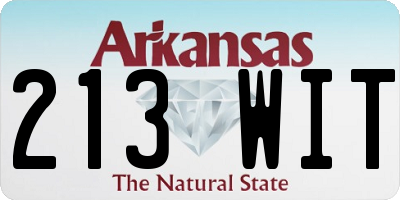 AR license plate 213WIT
