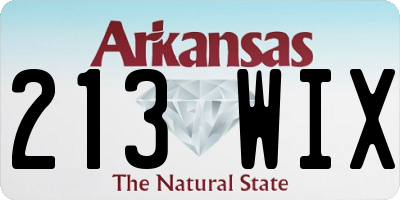 AR license plate 213WIX