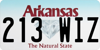 AR license plate 213WIZ