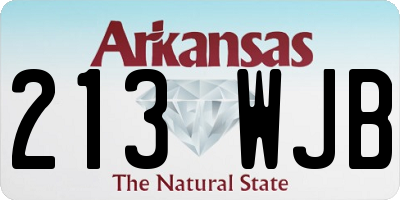 AR license plate 213WJB