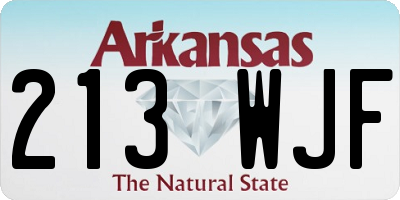 AR license plate 213WJF