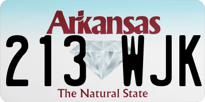 AR license plate 213WJK