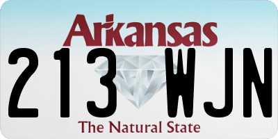 AR license plate 213WJN
