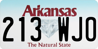 AR license plate 213WJO