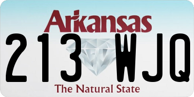 AR license plate 213WJQ