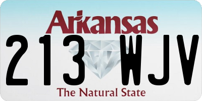 AR license plate 213WJV