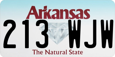AR license plate 213WJW