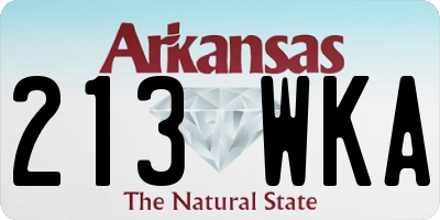 AR license plate 213WKA