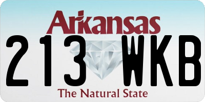 AR license plate 213WKB