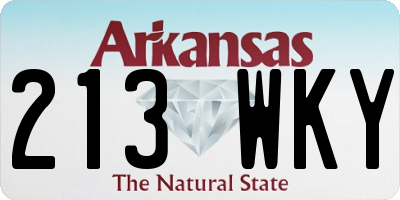 AR license plate 213WKY