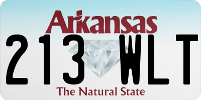 AR license plate 213WLT