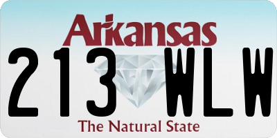 AR license plate 213WLW