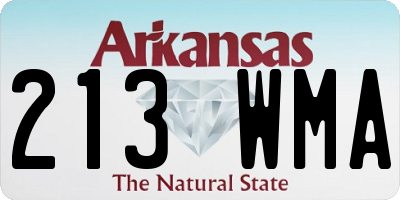 AR license plate 213WMA