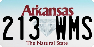 AR license plate 213WMS