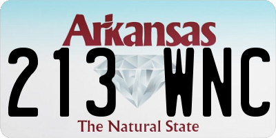 AR license plate 213WNC